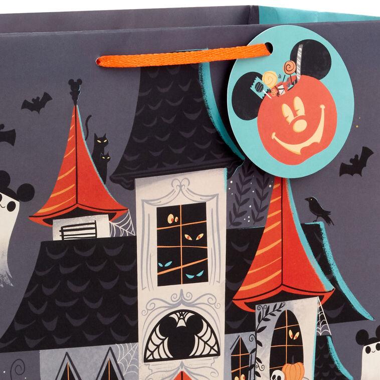 Hallmark 13" Disney Mickey And Minnie Haunted House Large Halloween Gift Bag