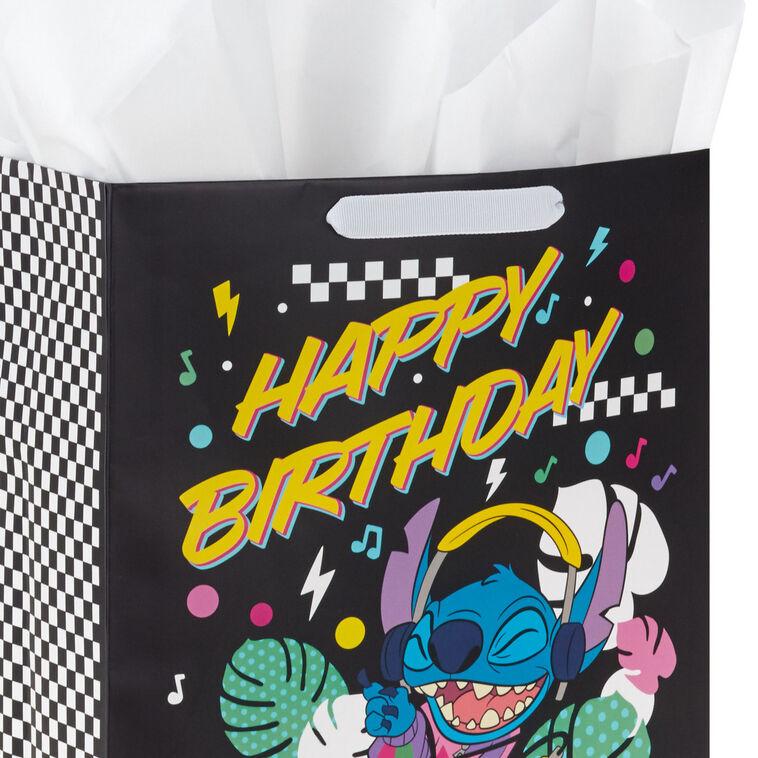 Hallmark 13" Disney Stitch Music Fun Large Gift Bag With Tissue Paper