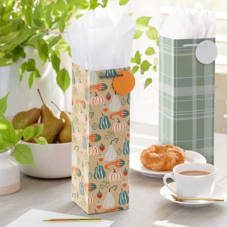 Hallmark 13" Festive Fall 4-Pack Wine Gift Bags Assortment