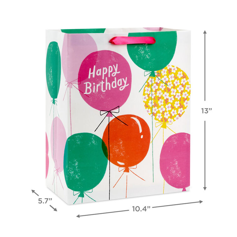 Hallmark 13" Floating Balloons Large Birthday Gift Bag