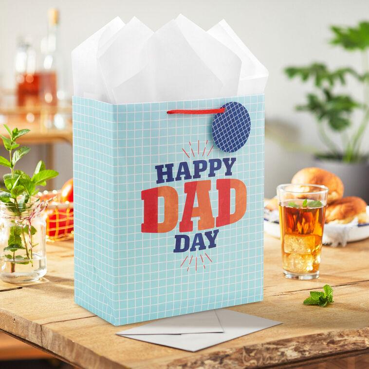 Hallmark 13" Happy Dad Day Large Father's Day Gift Bag With Tissue Paper