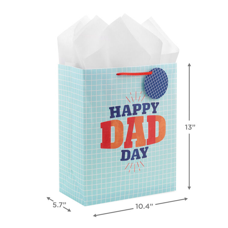 Hallmark 13" Happy Dad Day Large Father's Day Gift Bag With Tissue Paper