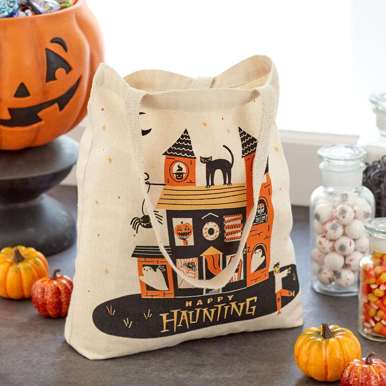 Hallmark 13" Happy Haunting Canvas Halloween Tote Bag