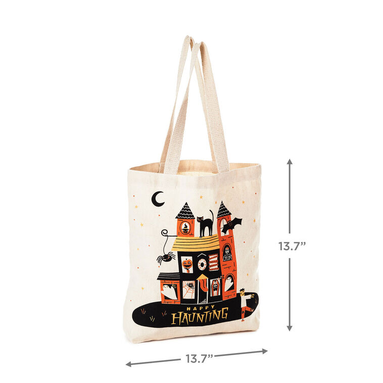 Hallmark 13" Happy Haunting Canvas Halloween Tote Bag