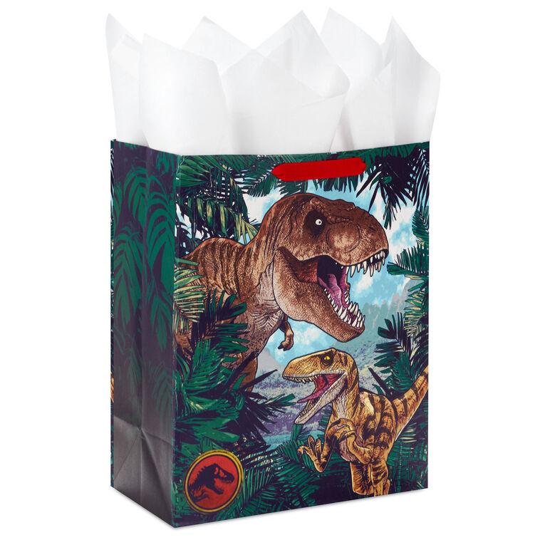 hallmark 13" Jurassic Park T-Rex Territory Large Gift Bag With Tissue Paper