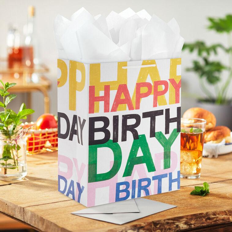 Hallmark 13" Layered Lettering Large Birthday Gift Bag