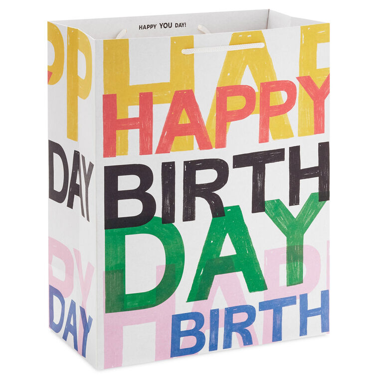 hallmark 13" Layered Lettering Large Birthday Gift Bag