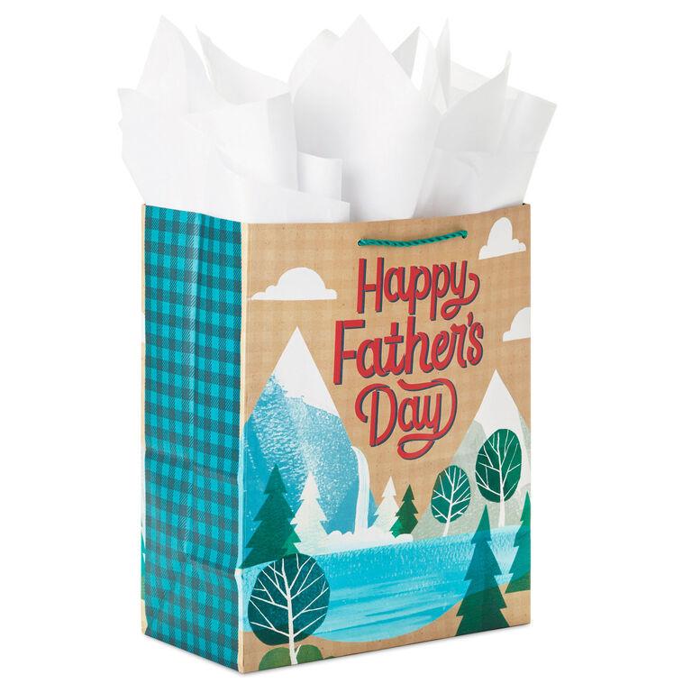 Hallmark 13" Mountain Scene Large Father's Day Gift Bag With Tissue