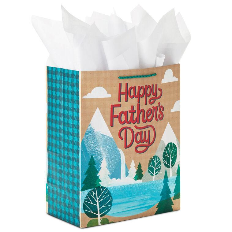hallmark 13" Mountain Scene Large Father's Day Gift Bag With Tissue