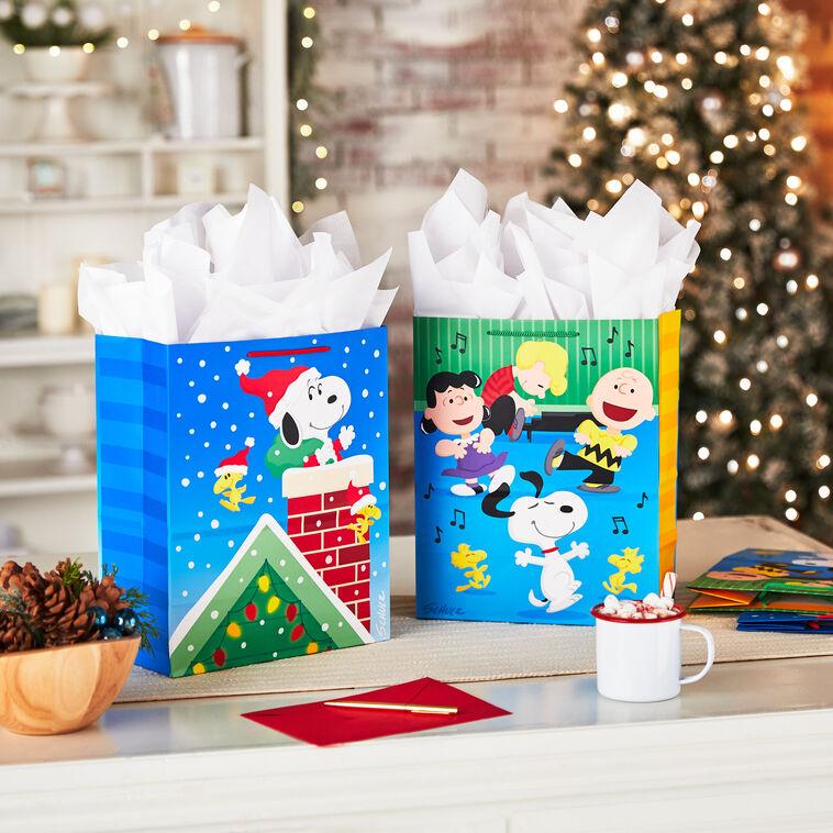 Hallmark 13" Peanuts® 4-Pack Large Christmas Gift Bags Assortment