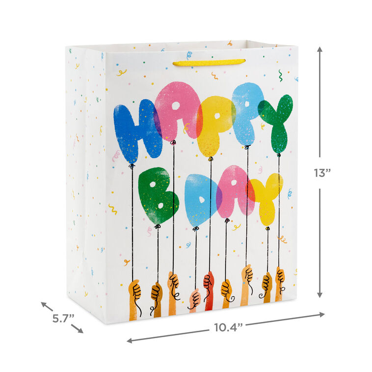 Hallmark 13" Playful Balloons Large Birthday Gift Bag