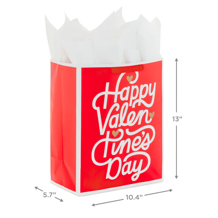 Hallmark 13" Pug And Happy Valentine's Day 2-Pack Large Gift Bags With Tissue Paper