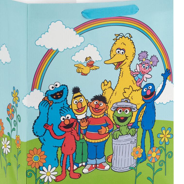 Hallmark 13" Sesame Street Friends Under Rainbow Large Gift Bag With Tissue Paper
