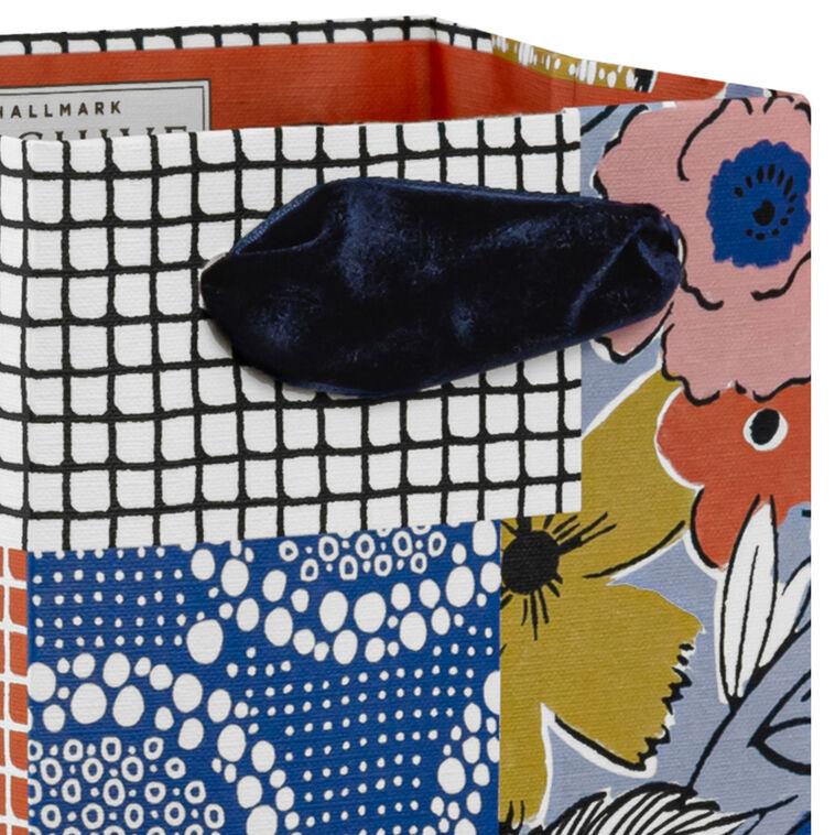 Hallmark 13" Vibrant Vintage Patchwork Wine Gift Bag