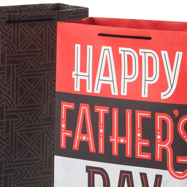 Hallmark 14.4" Geometric And Father's Day 2-Pack Extra-Large Gift Bags