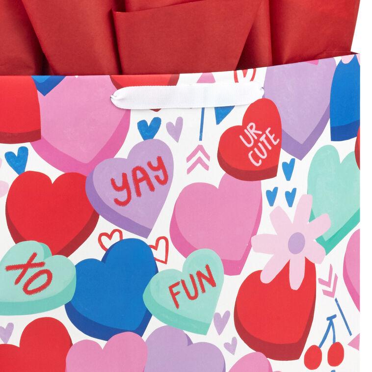 Hallmark 15.5" Candy Hearts Extra-Large Valentine's Day Gift Bag With Tissue Paper
