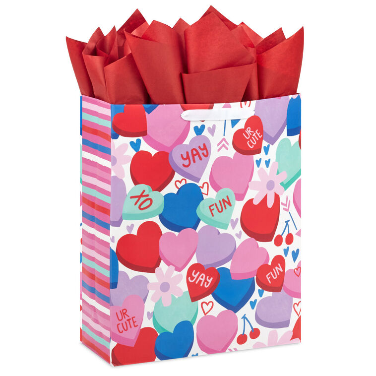 hallmark 15.5" Candy Hearts Extra-Large Valentine's Day Gift Bag With Tissue Paper