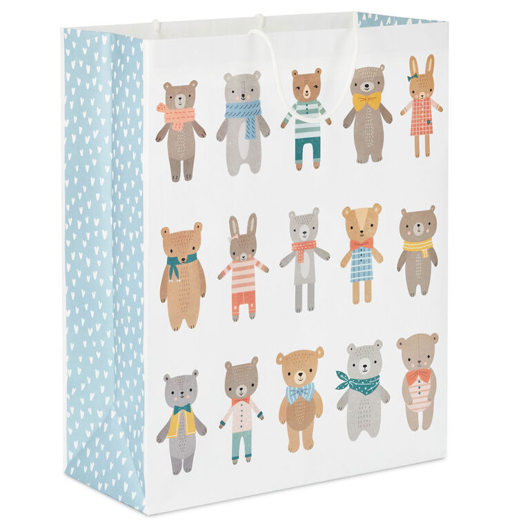 hallmark 15.5" Dapper Bears and Bunnies Extra-Large Gift Bag