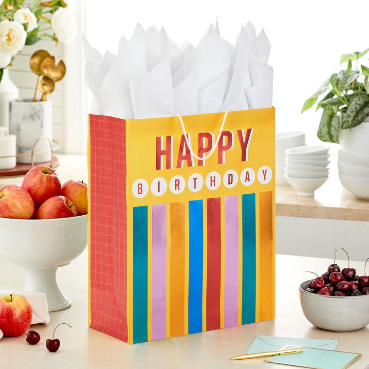 Hallmark 15.5" Metallic Candles Extra-Large Birthday Gift Bag
