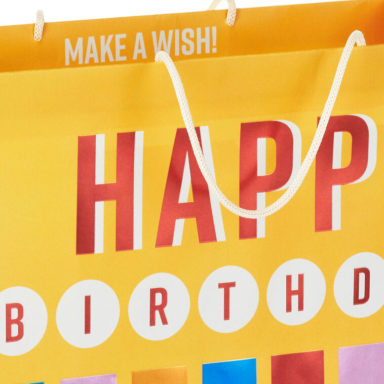 Hallmark 15.5" Metallic Candles Extra-Large Birthday Gift Bag