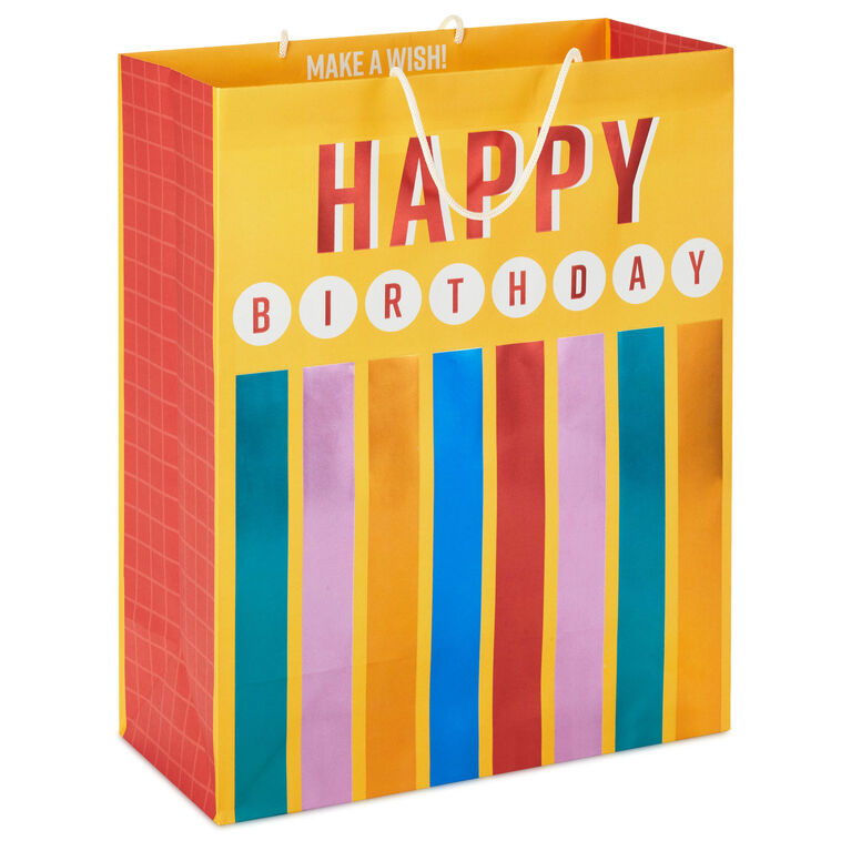 hallmark 15.5" Metallic Candles Extra-Large Birthday Gift Bag