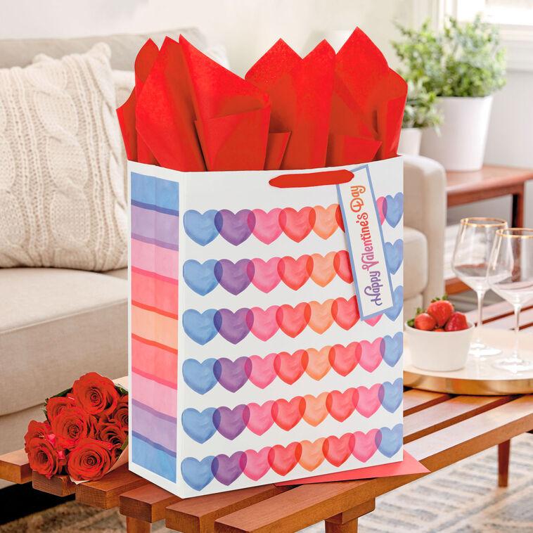 Hallmark 15.5" Pastel Hearts X-Large Valentine's Day Gift Bag With Tissue Paper