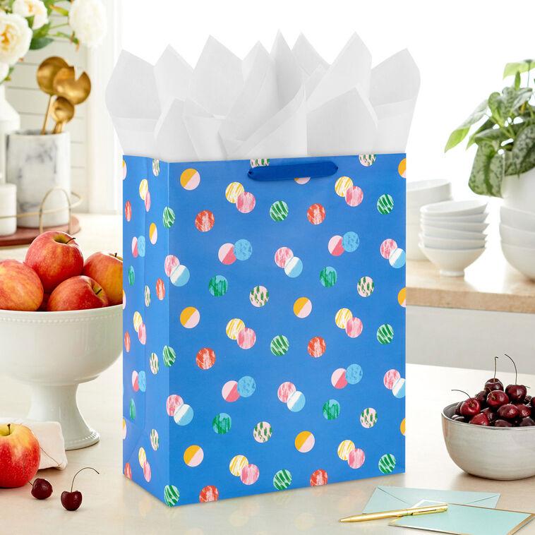Hallmark 15.5" Playful Dots On Blue Extra-Large Gift Bag