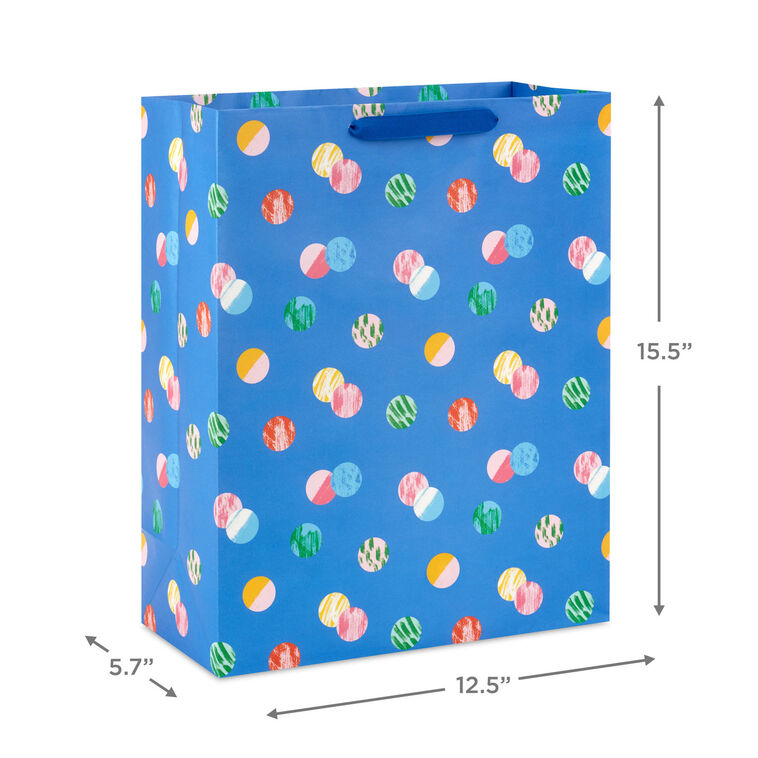 Hallmark 15.5" Playful Dots On Blue Extra-Large Gift Bag
