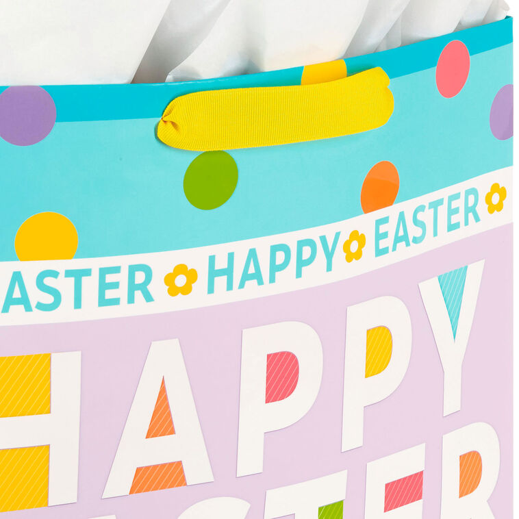 Hallmark 15.5" Polka Dots Extra-Large Easter Gift Bag With Tissue
