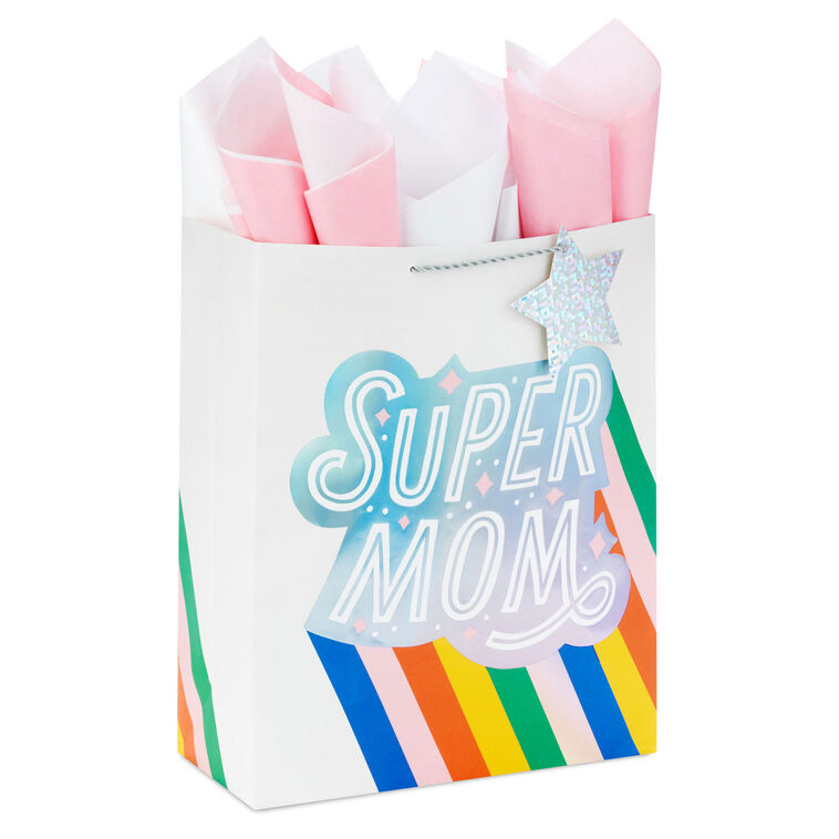 hallmark 15.5" Super Mom Extra-Large Gift Bag With Tissue Paper