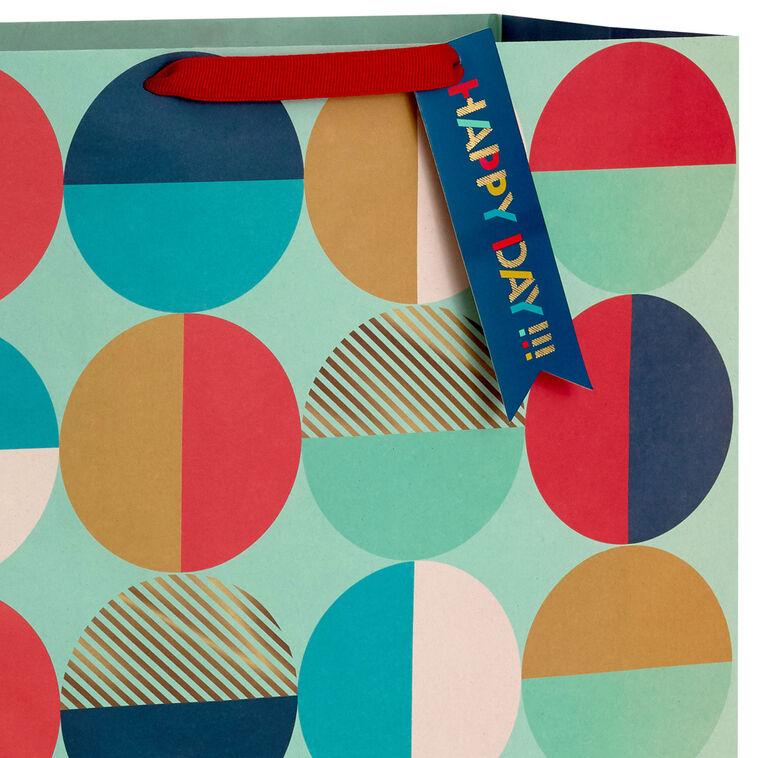 Hallmark 15" Modern Semi-Circles Extra-Deep Gift Bag