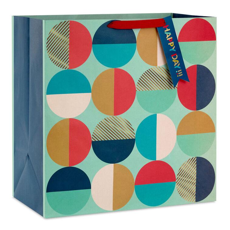 hallmark 15" Modern Semi-Circles Extra-Deep Gift Bag