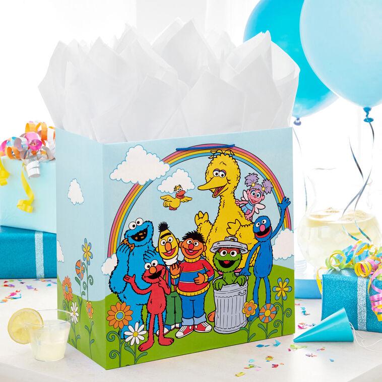 Hallmark 15" Sesame Street Friends Under Rainbow Extra-Deep Gift Bag