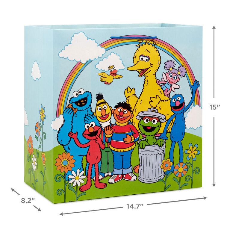 Hallmark 15" Sesame Street Friends Under Rainbow Extra-Deep Gift Bag