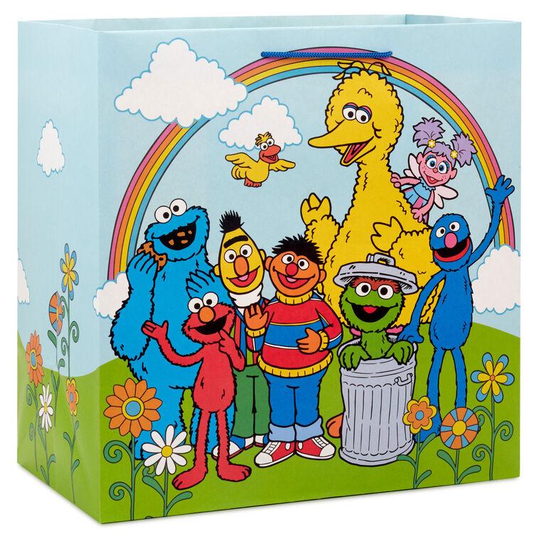 hallmark 15" Sesame Street Friends Under Rainbow Extra-Deep Gift Bag