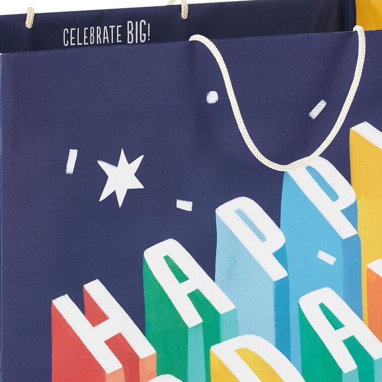 Hallmark 15" Uplifted Lettering Extra-Deep Birthday Gift Bag