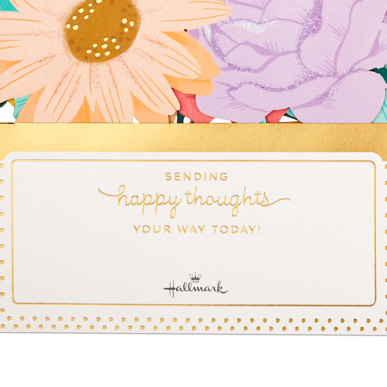 Hallmark 16.38" Jumbo Sending Happy Thoughts 3D Pop-Up Thinking Of You Card