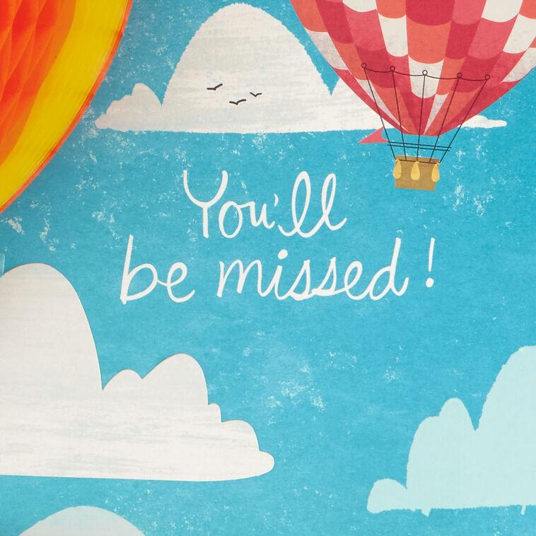 Hallmark 16" Hot Air Balloons Pop-Up Jumbo Goodbye Card