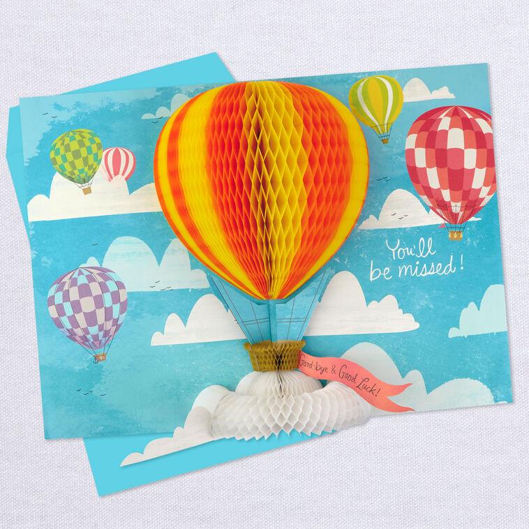 Hallmark 16" Hot Air Balloons Pop-Up Jumbo Goodbye Card