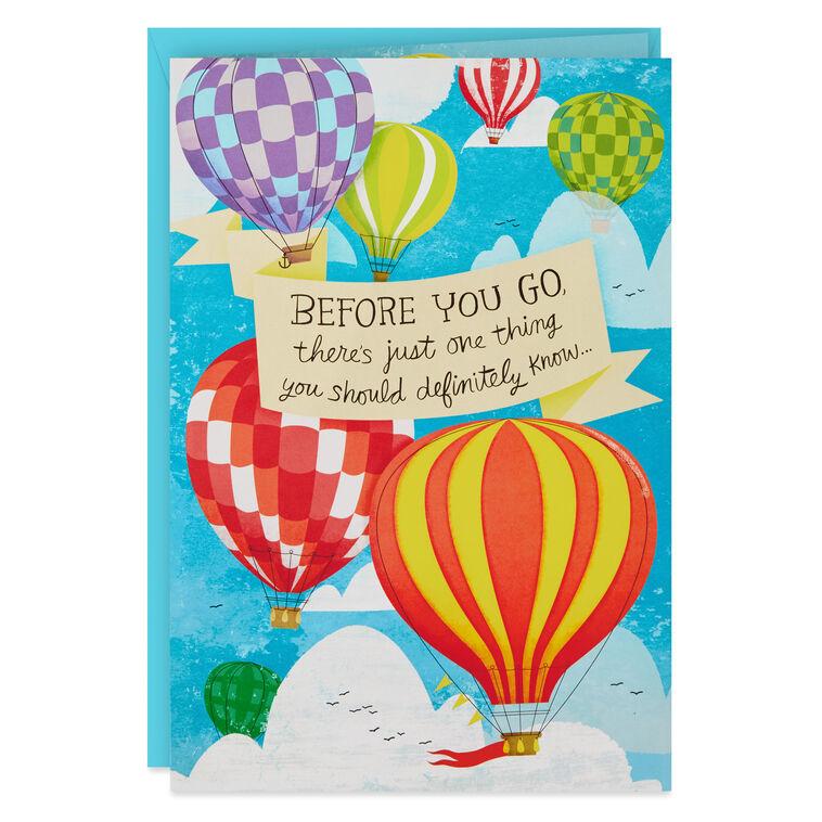 hallmark 16" Hot Air Balloons Pop-Up Jumbo Goodbye Card