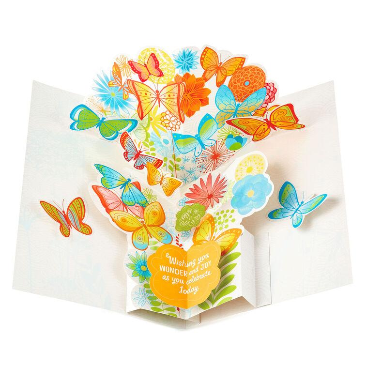 Hallmark 16" Joyful Butterflies Pop-Up Jumbo Birthday Card