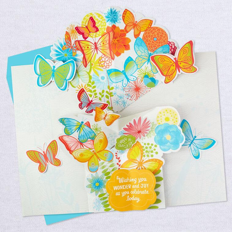 Hallmark 16" Joyful Butterflies Pop-Up Jumbo Birthday Card