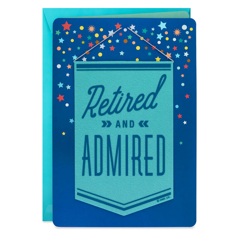 hallmark 16" Retired and Admired Jumbo Retirement Card With Banner