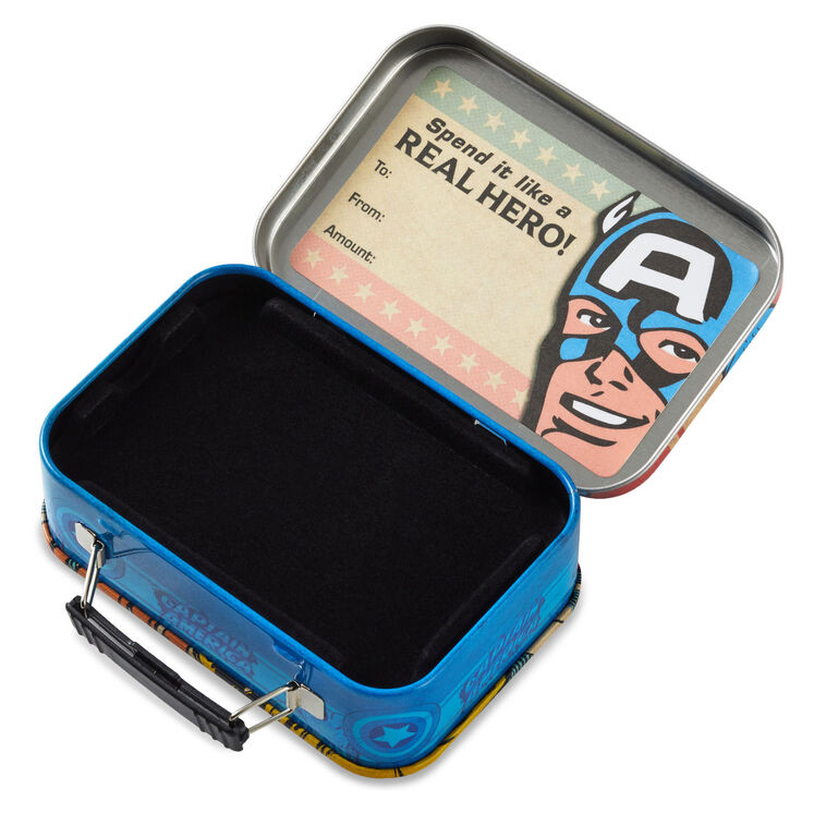 Hallmark 2.5" Marvel Captain America Shield Tin Gift Card Holder Box