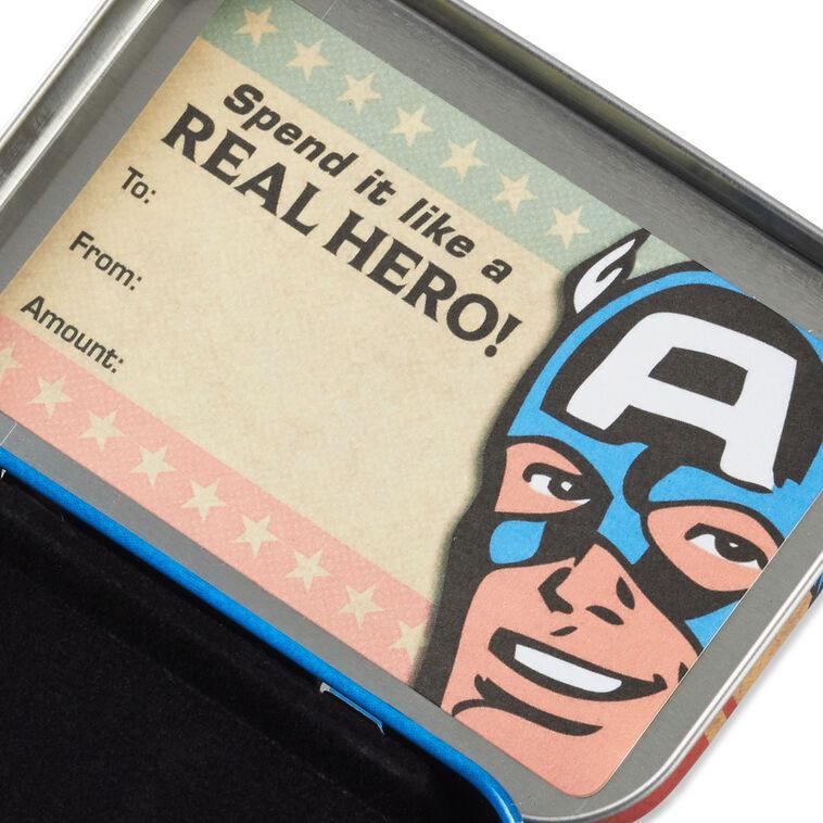 Hallmark 2.5" Marvel Captain America Shield Tin Gift Card Holder Box
