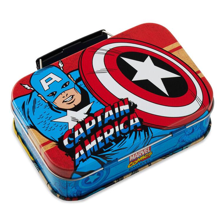 hallmark 2.5" Marvel Captain America Shield Tin Gift Card Holder Box