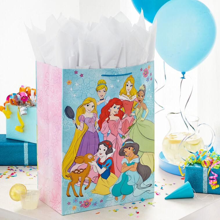 Hallmark 20" Disney Princesses On Aqua Jumbo Gift Bag