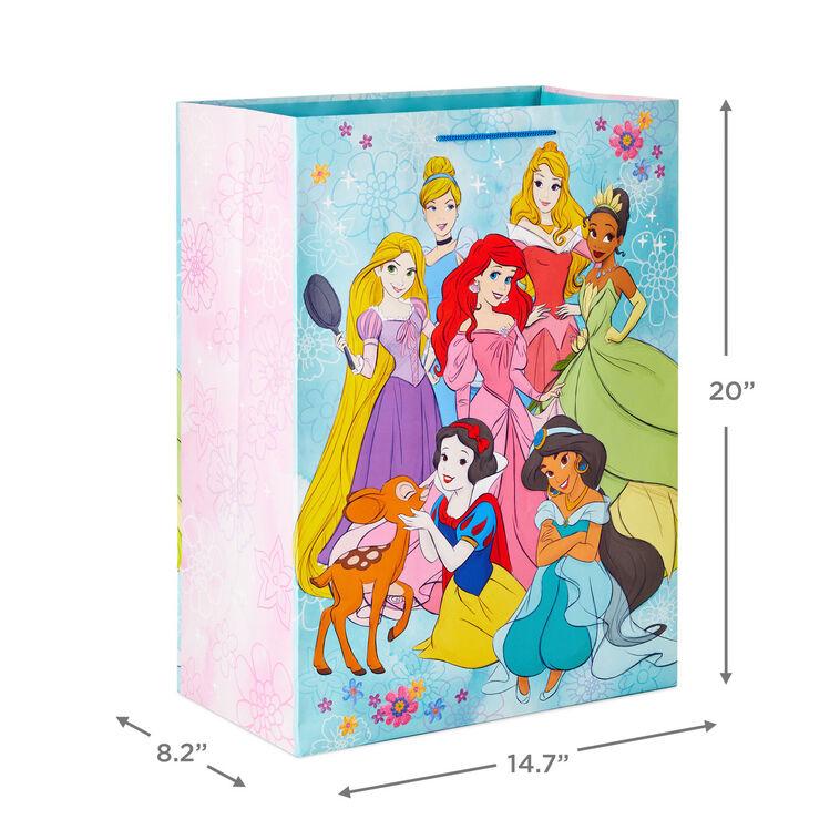 Hallmark 20" Disney Princesses On Aqua Jumbo Gift Bag
