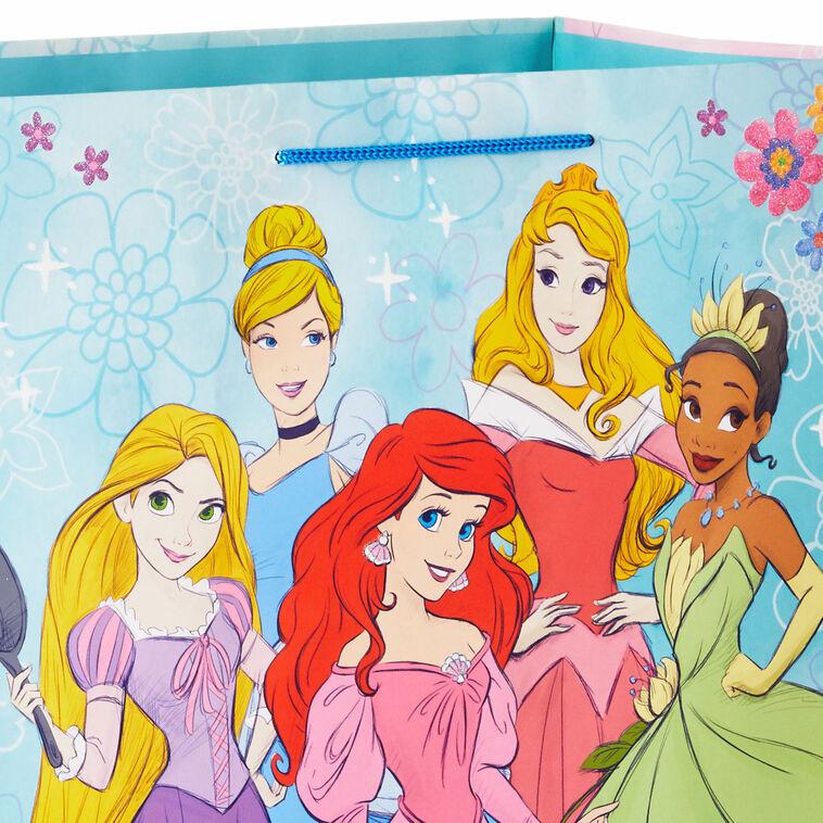 Hallmark 20" Disney Princesses On Aqua Jumbo Gift Bag