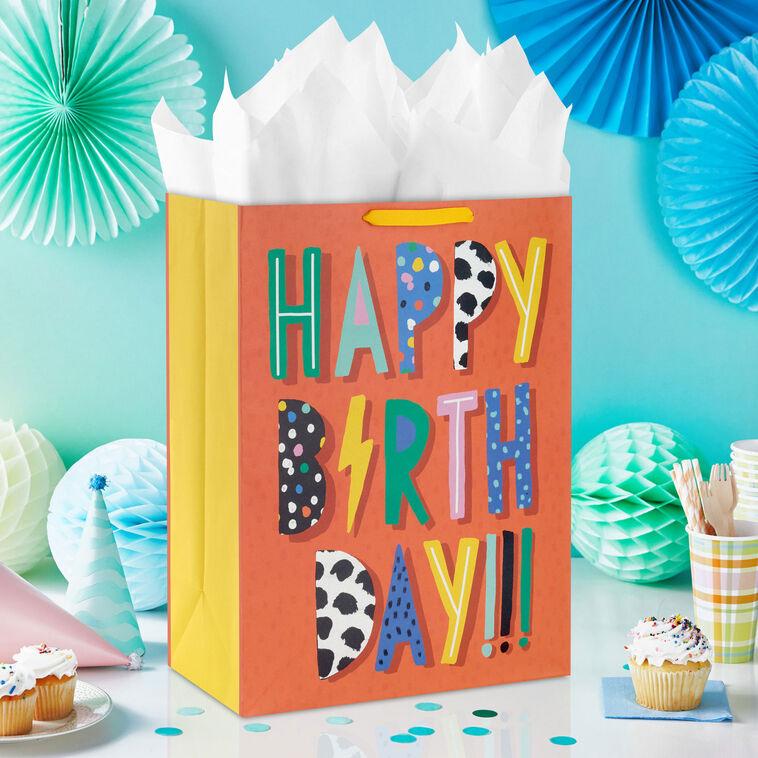 Hallmark 20" Electrifying Wishes On Red Jumbo Birthday Gift Bag